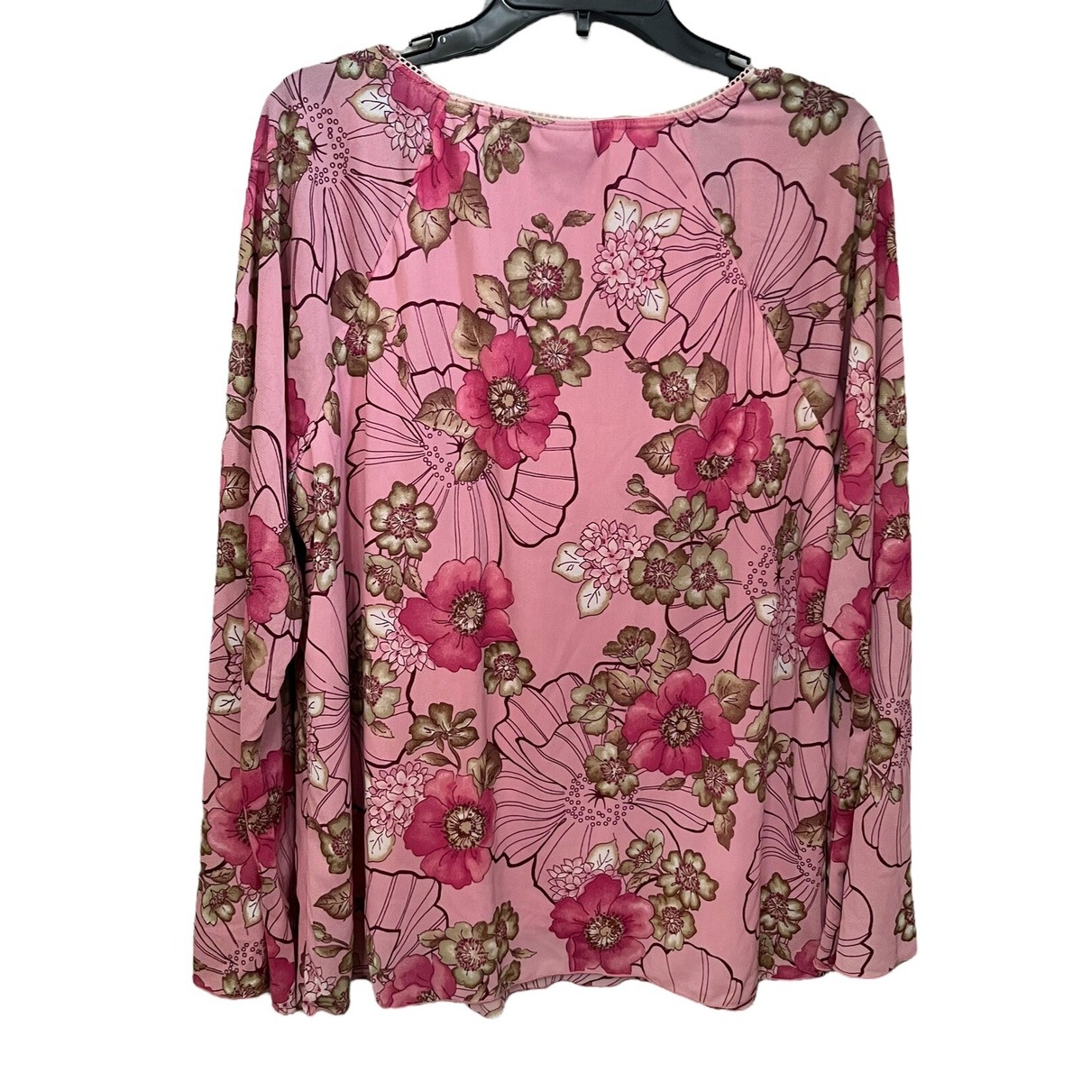 Y2K VTG Venezia Babydoll Top 18/20 Bell Sleeve Mesh Floral
