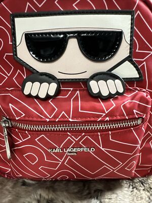 NWT Karl Lagerfeld Paris Red Geo Printed Nylon Red Mini  display picture 1