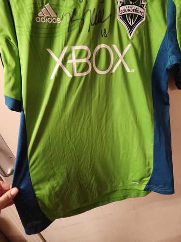 Adidas Seattle Sounders FC Jersey L Green Xbox 360 ClimaCool Signed Kasey Keller - Picture 5 of 8