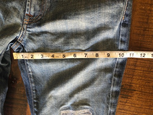 7 For All Mankind Herrenjeans Stiefelschnitt Factory Distressed mit Patches Größe 31x28 - Bild 9 von 12