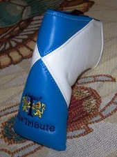 NEW PRG Magnetic Blade Putter Head Cover THE TRIBUTE GOLF LINKS Logo Blue White