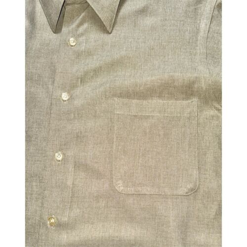 Camisa de vestir REGIS beige para hombre talla 16 aspecto de lino grande manga larga abotonada - Imagen 2 de 11