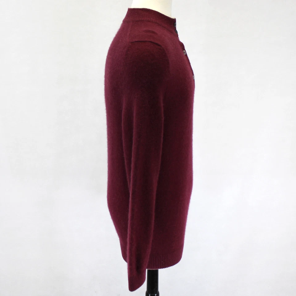 Suéter Portolano 2 camadas 100% cashmere 1/4 abotoado pescoço simulado Henley GG - Imagem 4 de 4