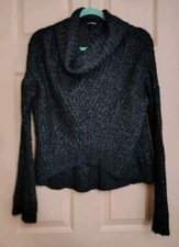 Express Black XS Polyester- Acrylic- Wool Long Sleeve Sweater