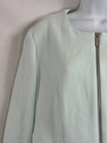 NWTs Mossimo Size L Mint Green Zip Up Sweatshirt Jacket Layered Peplums Lng Slve - Picture 2 of 16
