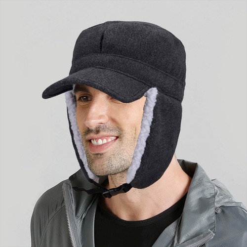 Men Women Winter Ear Flap Hat Face Mask Fur Aviator Thermal Warm Snow Ski Cap - Picture 6 of 15