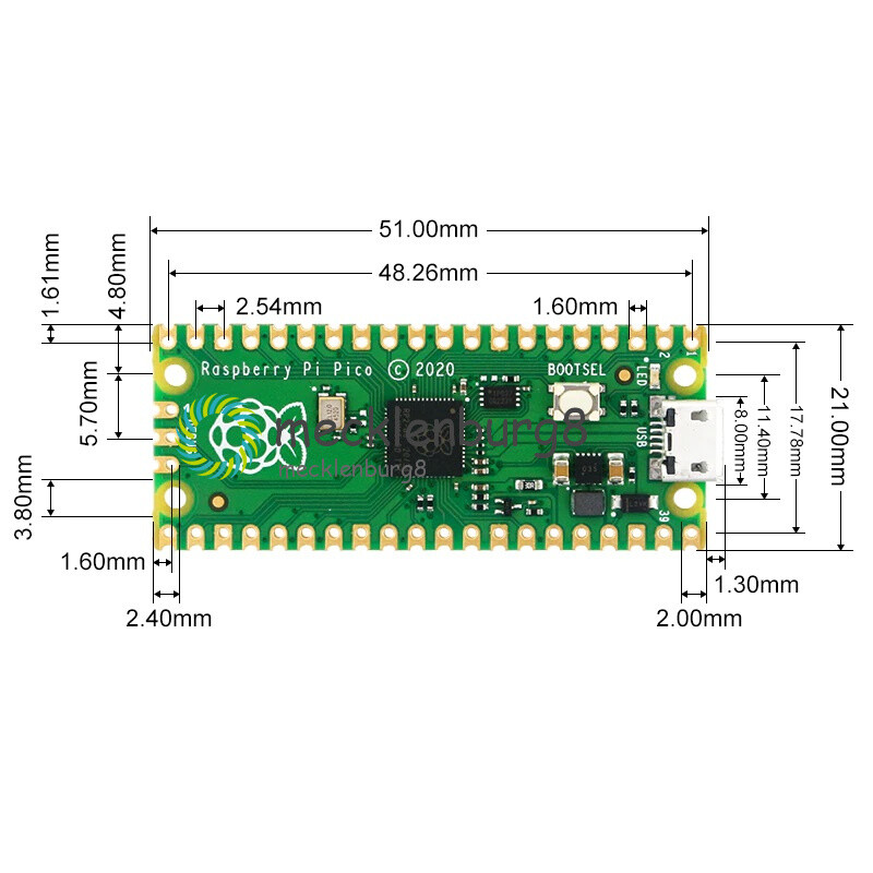 APKLVSR 2 Stück Mikrocontroller Für RPi Pico,Basierend auf dem RPi PICO Dual -Core Arm Cortex M0 Prozessor unterstützt C/C /Python APKLVSR 2 Stück Mikrocontroller Für RPi Pico,Basierend auf dem RPi PICO Dual -Core Arm Cortex M0 Prozessor unterstützt C/C /Python