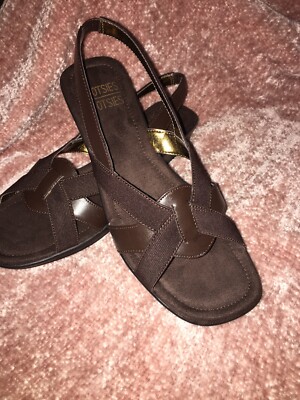 Mootsies Tootsies Brown Faux Leather Slip-On Women's Sandals