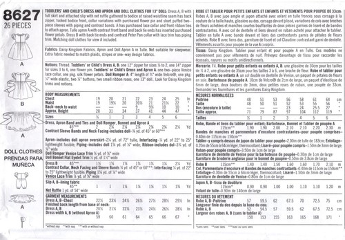 DAISY KINGDOM Niña 3-6 + VESTIDOS MUÑECA Simplicity 8627 SIN USAR Patrón de Costura BB - Imagen 3 de 4