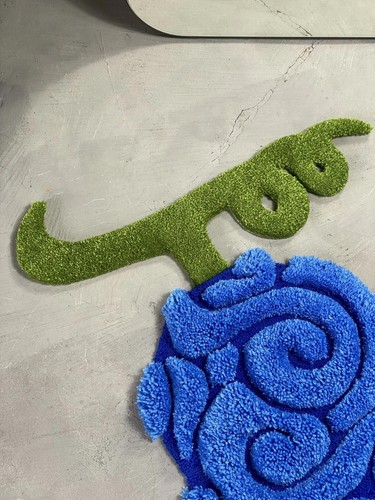 Cute Kids Blue Hand Tufted Woolen Handmade Area Rug Carpet for Home Living Room - Picture 6 of 9