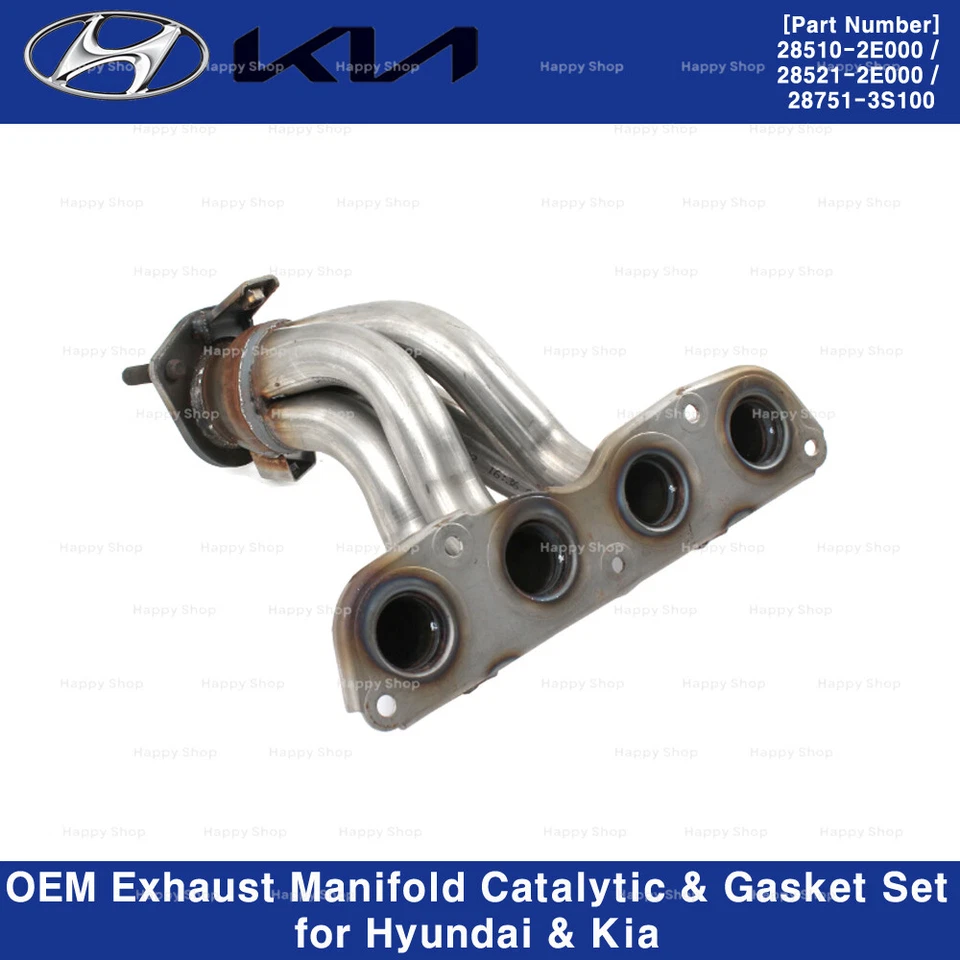 Colector de escape catalítico y junta 3p OEM para Hyundai Elantra Kia Forte Soul Foto 2 de 4