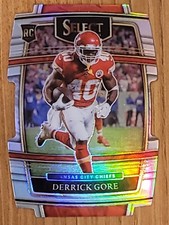 Derrick Gore 2021 NFL Panini Select Die Cut insert and Silver Prizm RC #84 Hot!!