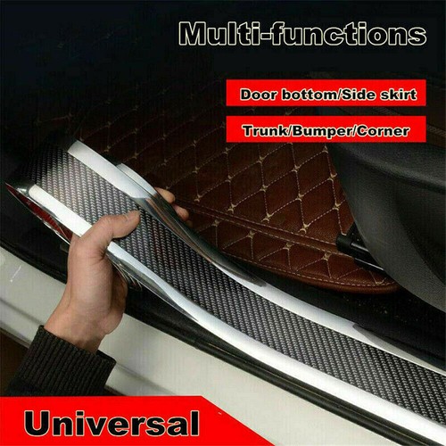 3* 1M Auto Türschweller Schutzstreifen Kohlefaser Gummi Trim Stoßstange Aufklebe - Picture 5 of 12