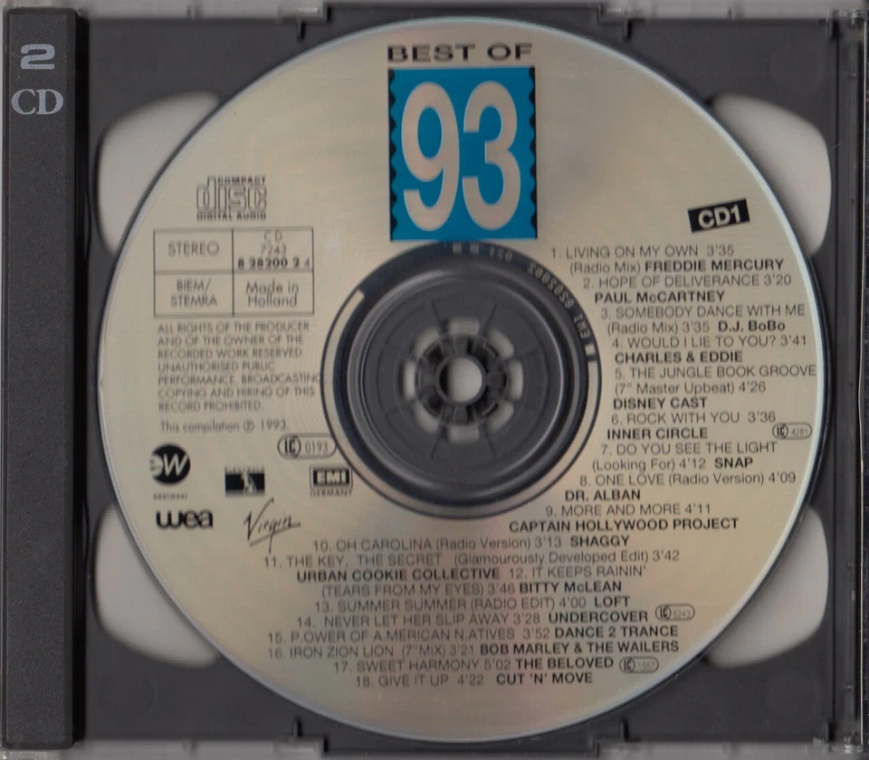 Best Of 93 2CD US 3,SNAP,UB 40,R.E.M.,DR.ALBAN,SNOW,MEAT LOAF,BELOVED,MEAT LOAF - Bild 4 von 4