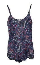 American Eagle Jumper Romper Size Small Blue Floral Paisleys