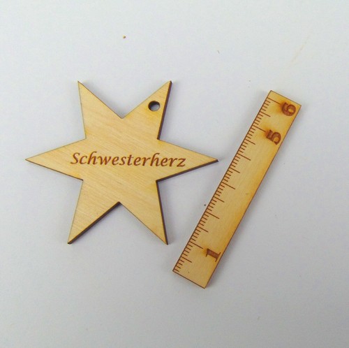 Personalised Stars For Her Gifts 6 Prong Star Wooden Christmas Decoration - Picture 2 of 3