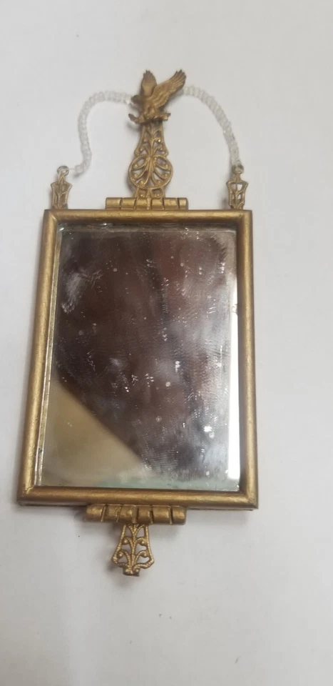 Vintage Artisan CHESTNUT HILL STUDIOS Eagle Motif Gold Gilt Hall Mirror W Swags - Image 3 of 4