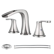 8" Widespread Bathroom Faucet Waterfall Basin Sink 3-Hole Mixer Brushed Nickel