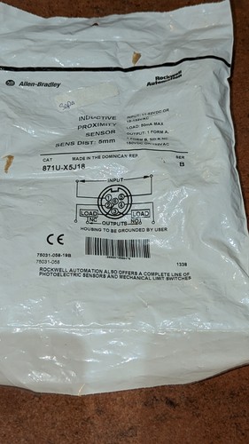 Sensore di prossimità induttivo Allen Bradley 871U-X5J18 nuovo e sigillato - Foto 1 di 3