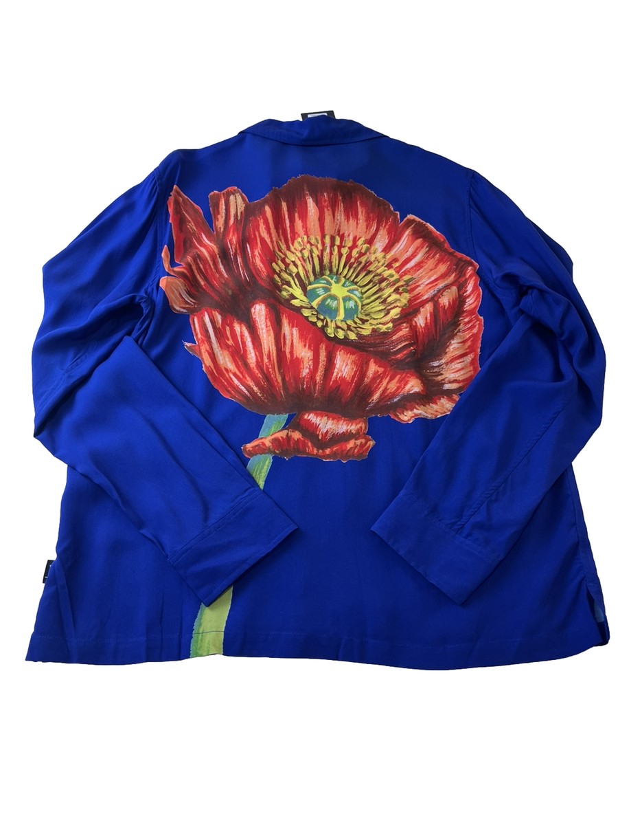 stüssy big poppy long sleeve shirt, available in multiple sizes