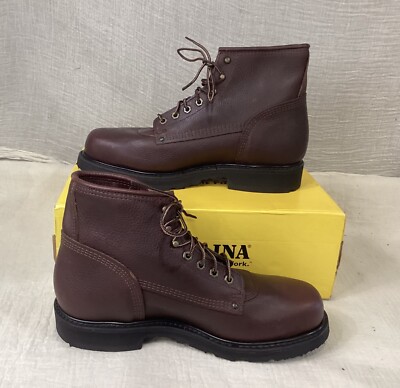 GREAT CAROLINA Made in USA 3510 BROWN STEEL TOE WORK BOOTS NEW in