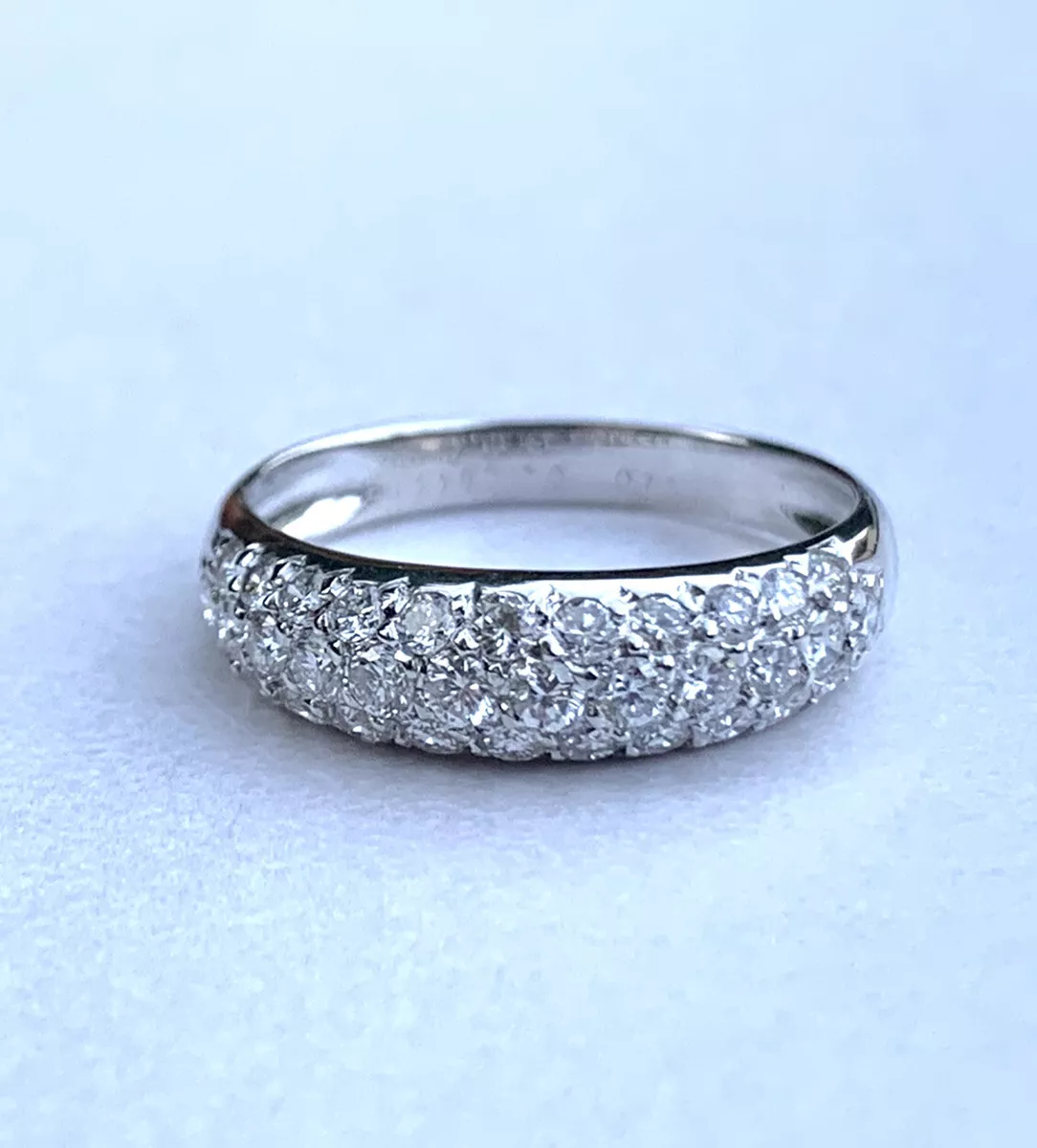 Van Cleef Arpels 18K White Gold Pave Diamond Ring