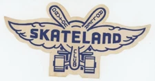 1930-50's Skateland Roller Club Dayton Skating Rink Label Vintage EVN3
