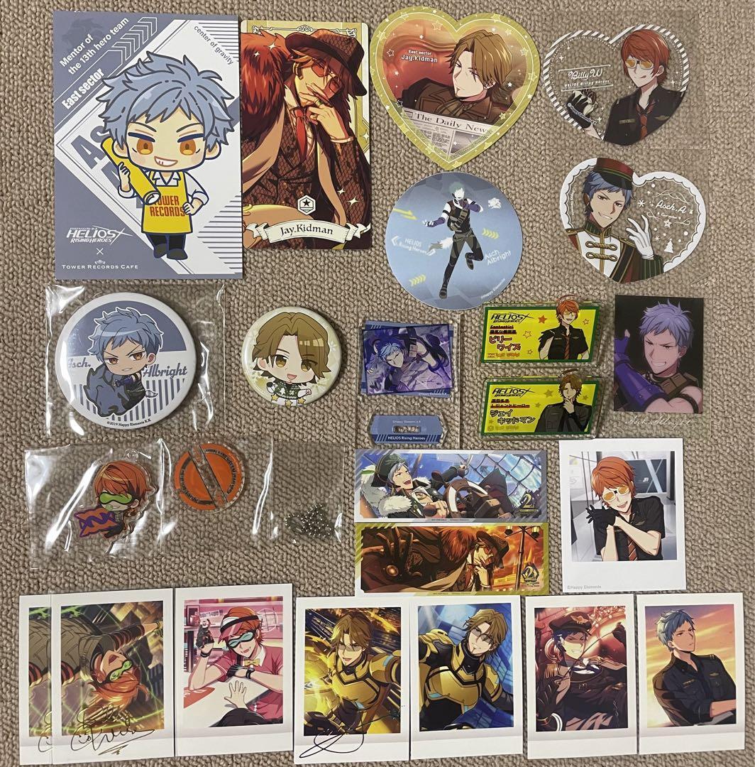 Helios Rising Heroes Goods lot set 23 Tin badge Acrylic stand Card Asch Jay