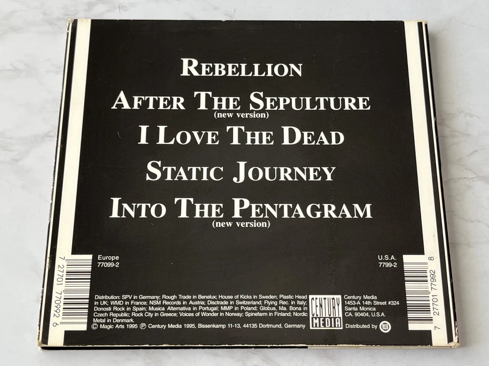 Samael Rebellion CD/EP Digipak 1995 Century Media 7799-2 Static Journey RARE! - Image 4 of 4