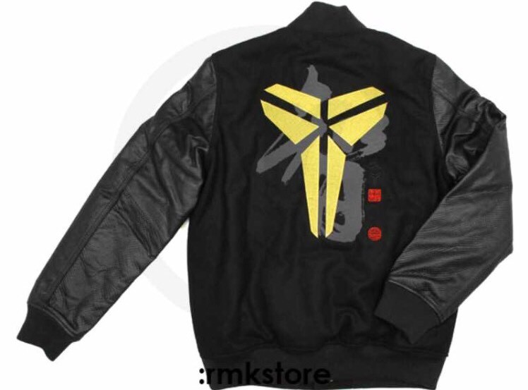 Nike KOBE Black Mamba Day GOLD Leather Wool Destroyer Jacket Nike KOBE Black Mamba Day GOLD Leather Wool Destroyer Jacket
