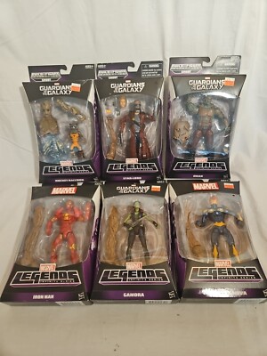 MARVEL LEGENDS BUILD A FIGURE GROOT SET OF 6 GAMORA DRAX NOVA STAR-LORD GROOT
