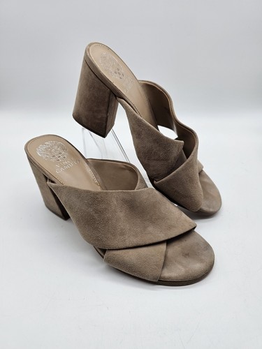 Vince Camuto Levey Beige Suede Heeled Sandals Women's Size 8.5M - Picture 10 of 10