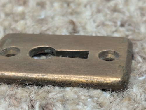Antique Brass Key Hole Cover Escutcheon #825 - Picture 4 of 8