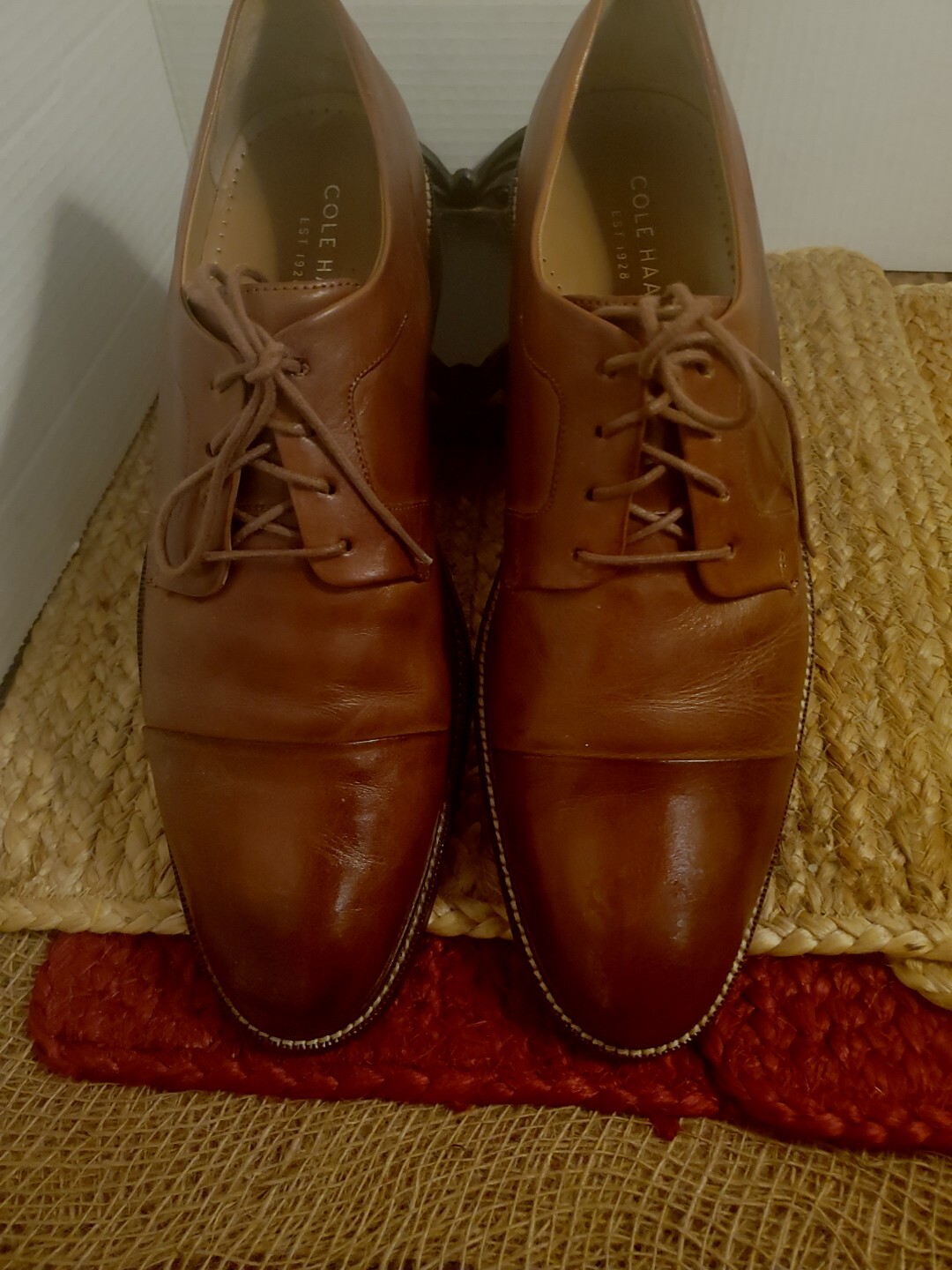 SAOLA Cole Haan Cap Toe Oxford uomo marrone chiaro britannico (colore cognac) taglia 10 M stile C20153