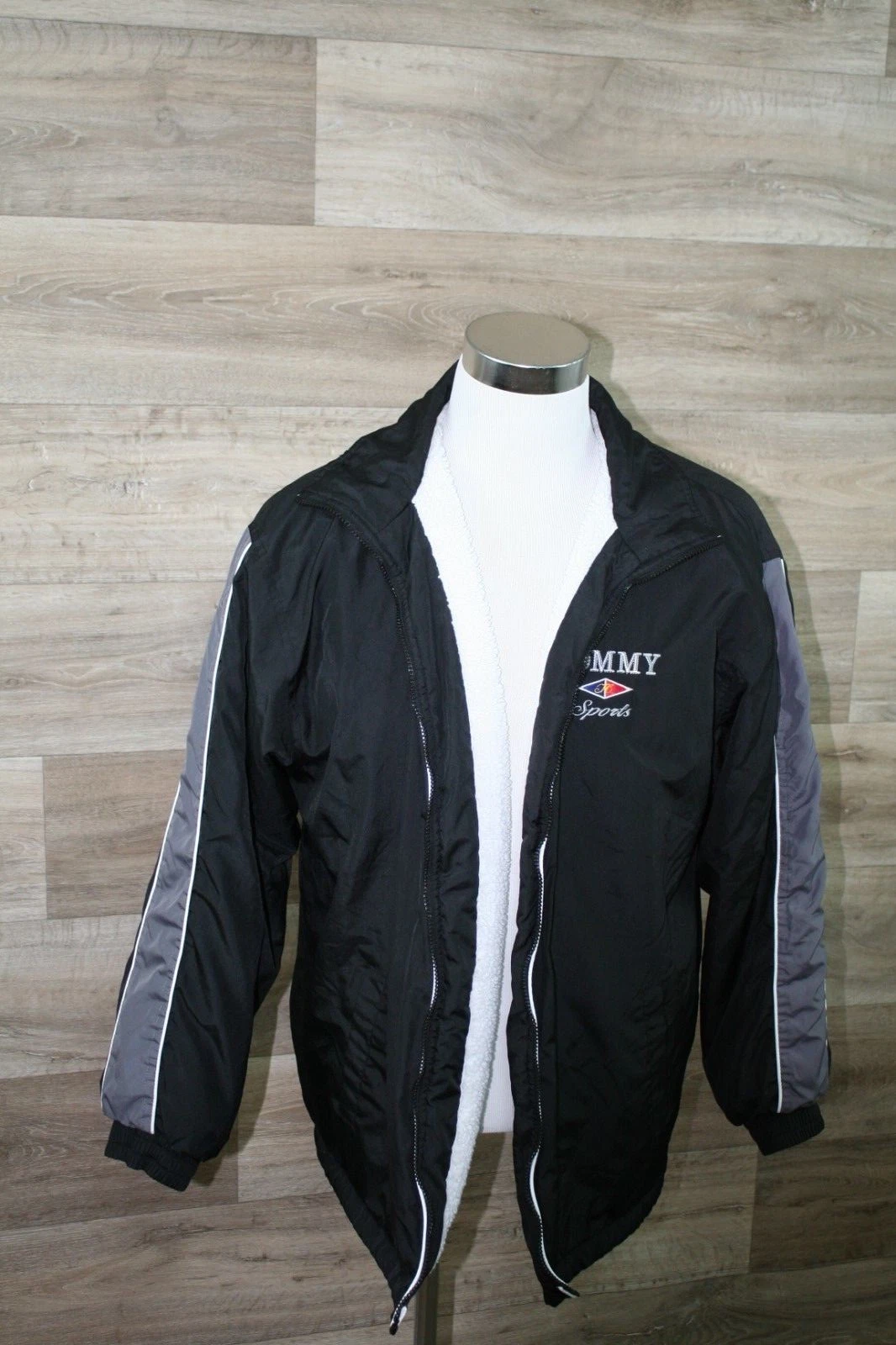 Vtg TOMMY Sports Fleece Lined Jacket Street Wear Hip Hop XL