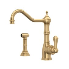 Perrin  Rowe U.4746SEG-2 Edwardian Kitchen Faucet/Side Spray,Satin English Gold