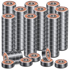 100Pcs Orange 8x22x7mm Steel Ball Bearing Double Rubber Sealed for Quad Skate