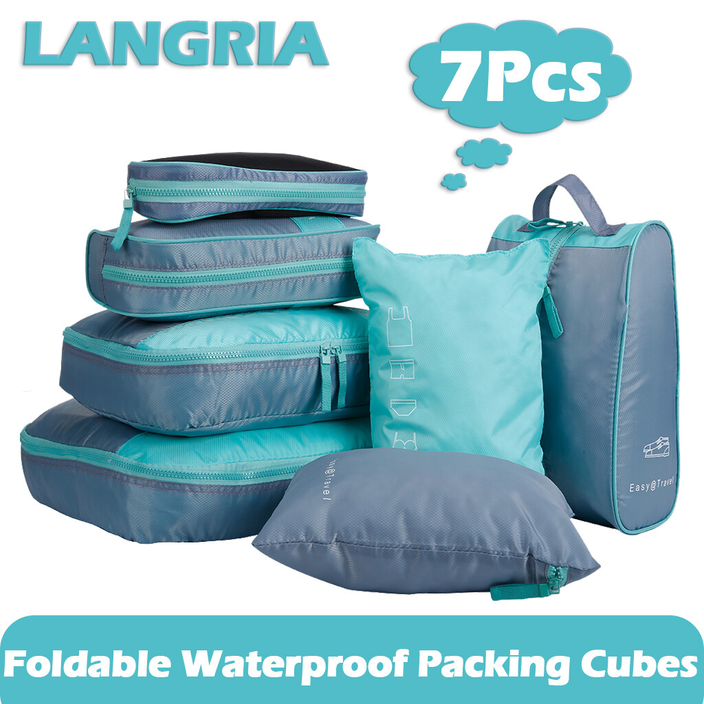 7-teilig Reise Kleidertaschen-Kit Packtaschen Packwürfel Urlaub Kofferorganizer