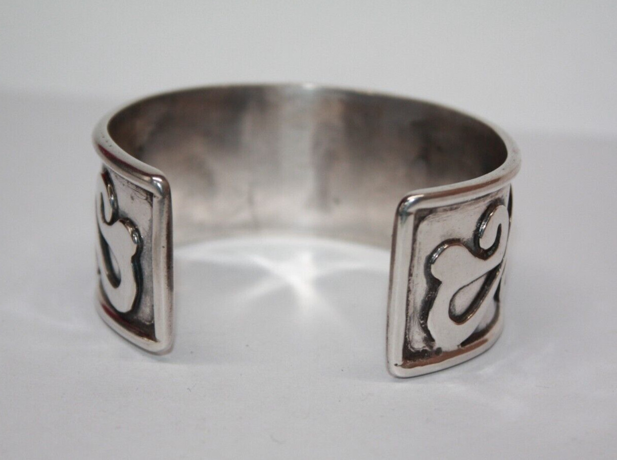 Designer Sterling Silver Scrollwork Cuff Bracelet… - image 5