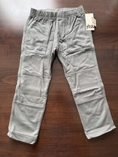 NWT Tea Collection French Terry Playwear Pants Boy Size 4 Gray Double Knee