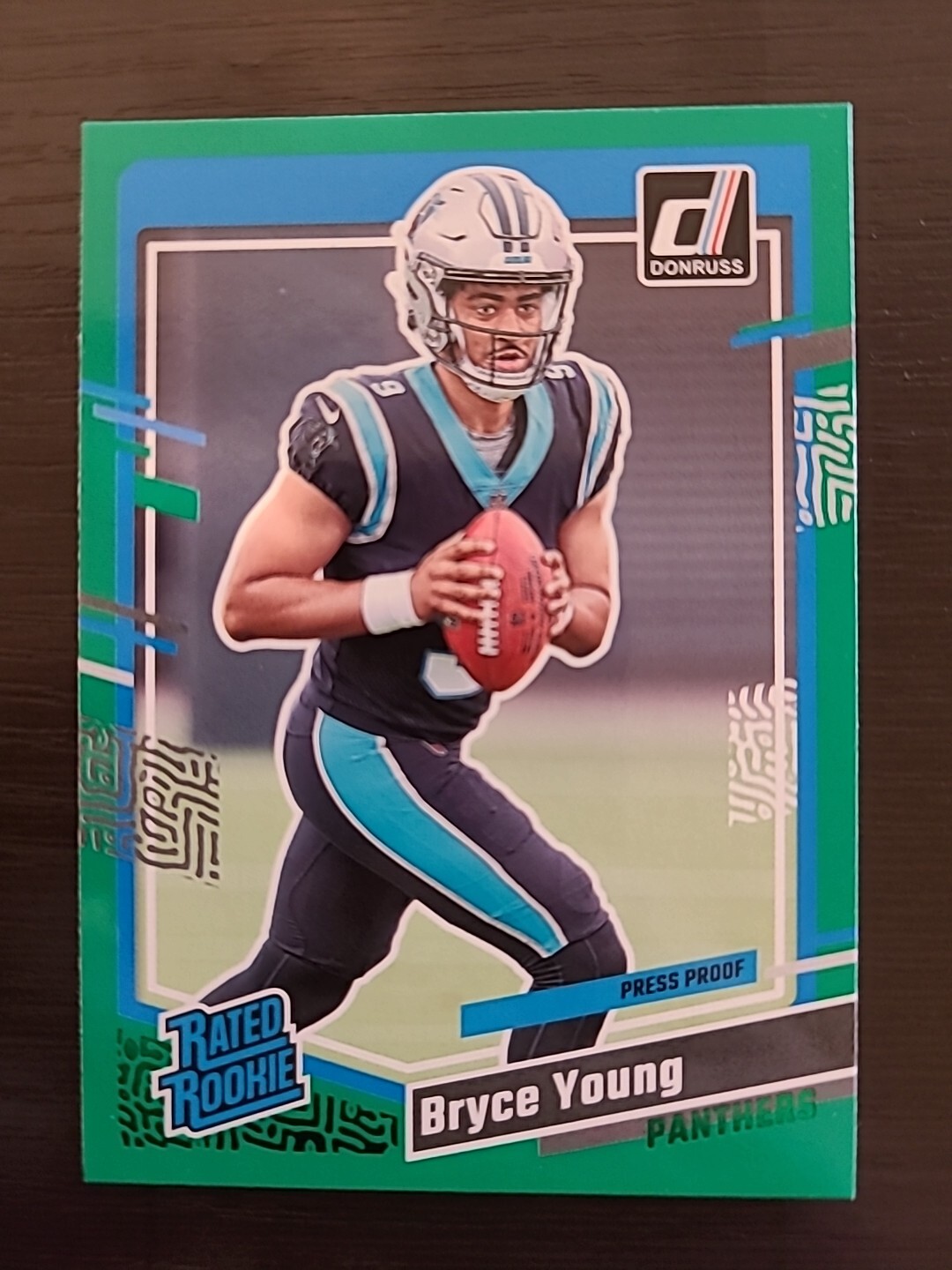 Bryce Young 2023 Panini Donruss #311 Rated Rookie RC Green Press Proof Panthers