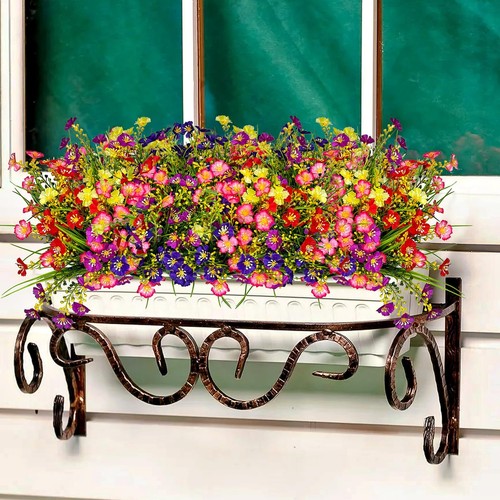 20 Bundles Artificial Flowers For Outdoors Plastic Flowers Decoration UV Resi... - Picture 8 of 8