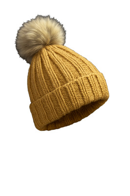 Bommelmütze Damen Winter Mütze mit Bommel für Frauen - Wintermütze Strickmütze