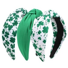 St. Patrick  s Day Headbands for Women Irish Green Shamrock Leaves Knotted C-7