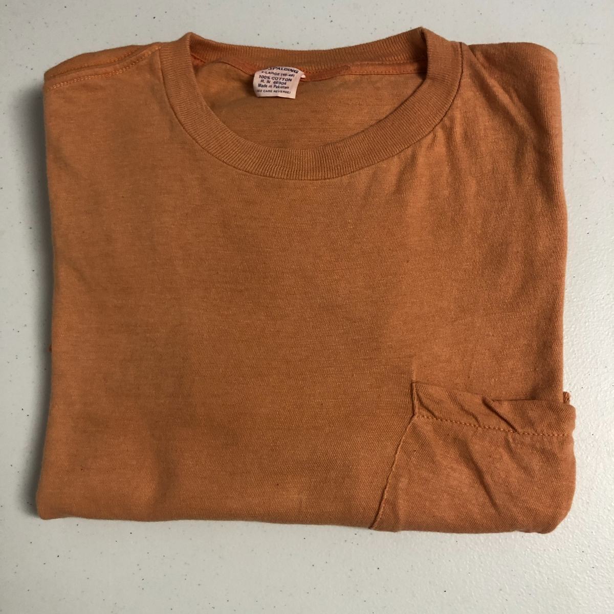 Vintage Blank Single Stitch Pocket T Shirt Size XL 70s 80s Apricot