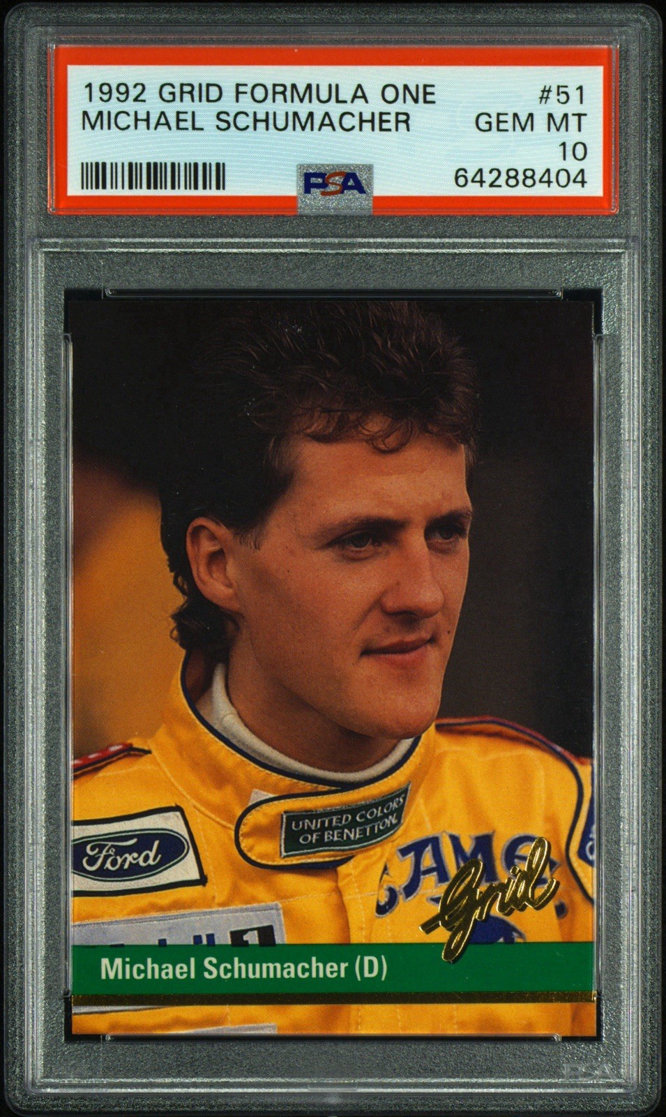 1992 Grid Formula 1 - Michael Schumacher #51 - PSA 10 Rookie RC F1 - Awesome!