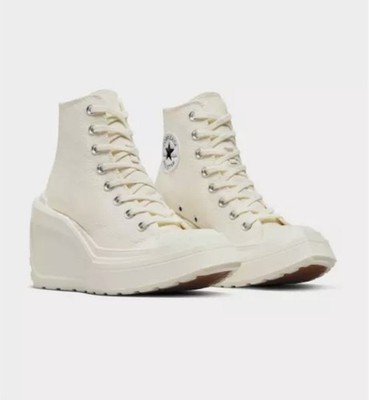 Converse Chuck 70 De Luxe Wedge Platform Heel Boots White 8 New A06479C