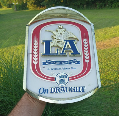 Vintage 1984 LA Premium Pilsner by Anheuser Busch 12'' Beer Plastic Bar Sign