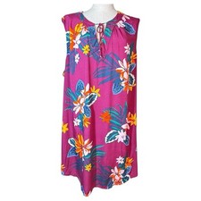 Old Navy Womens Knee Length Dress Size XXL Shift Floral Sleeveless Tie Neck