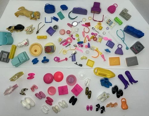 Vintage Barbie Accessories Lot Cups & Food Dishes And Other Random Items 1990s